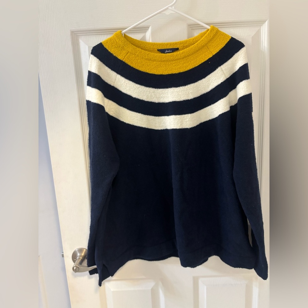 Joules Navy‎ and Gold Striped Sweatshirt